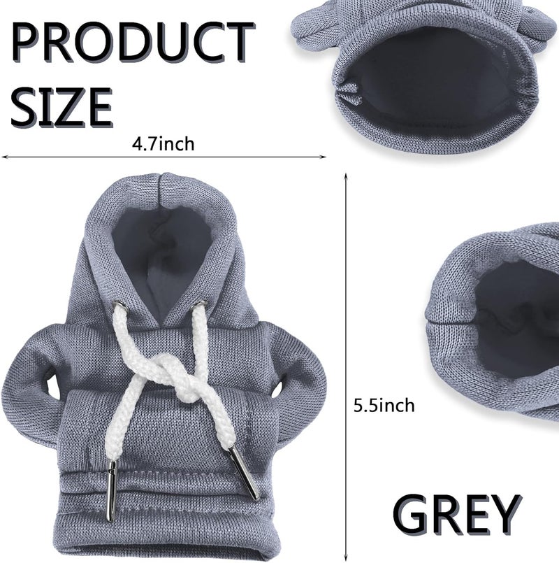 vvag Gear Shift Hoodie,Universal Shift Knob Hoodie, 4.7 Inch Car Shifter Stick Protector Decoration, Funny Hoodie Car Gear Shift Cover, Auto Interior Accessories Shifter Hoodie (Grey) - Image 2